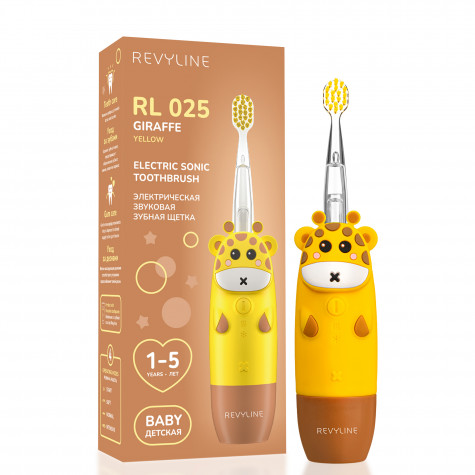 Электрическая звуковая зубная щётка Revyline RL 025 Baby, Yellow